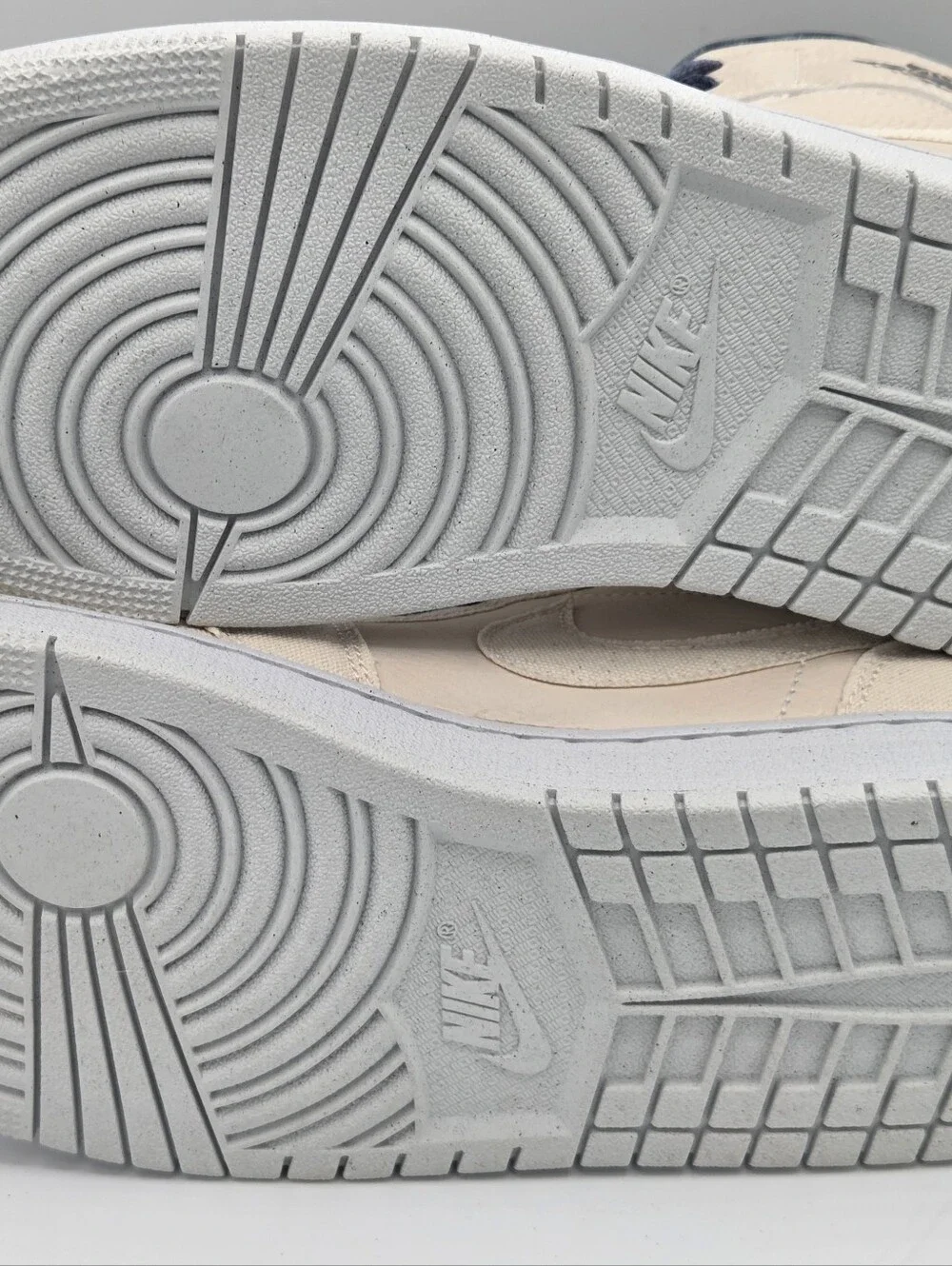 Nike Women's High-Top Sneakers in Beige and Navy